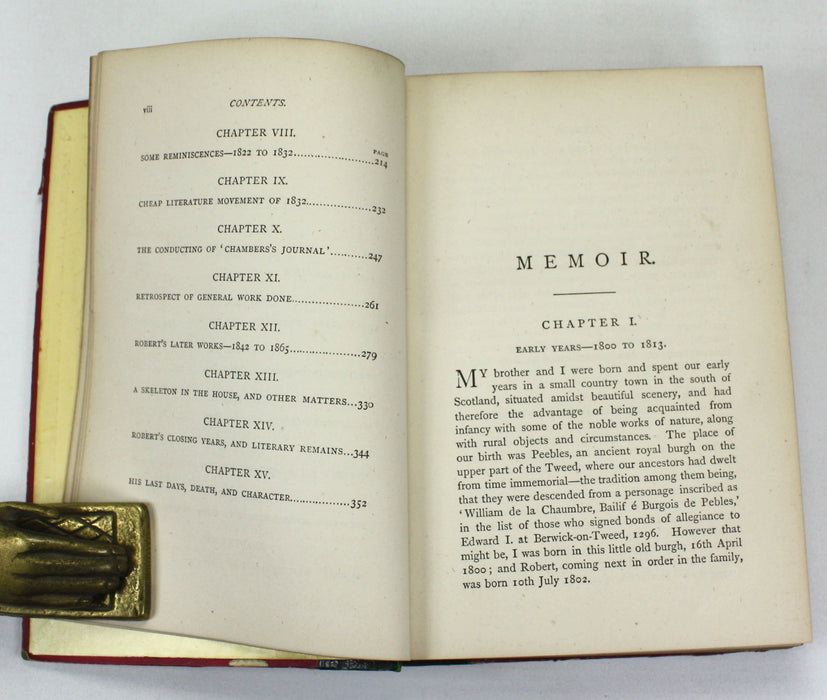 Memoir of Robert Chambers with Autobiographic Reminiscences of William Chambers, 1872
