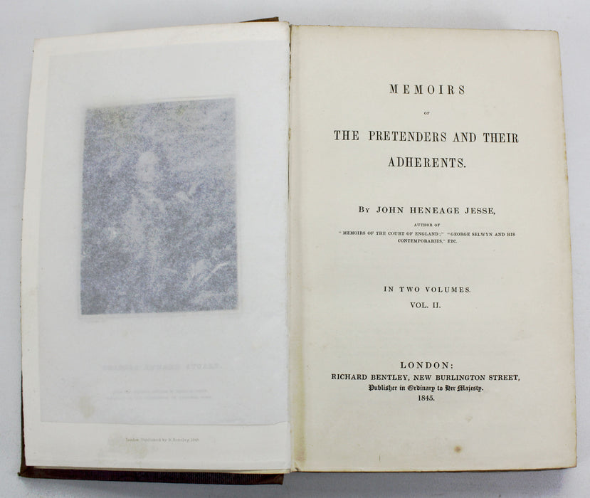 Memoirs of The Pretenders and Their Adherents, John Heneage Jesse, 2 Vols, 1845