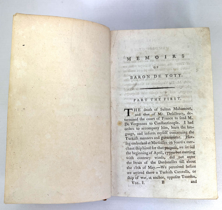 Memoirs of the Baron de Tott on the Turks and The Tartars, 1786, In Two Volumes, complete