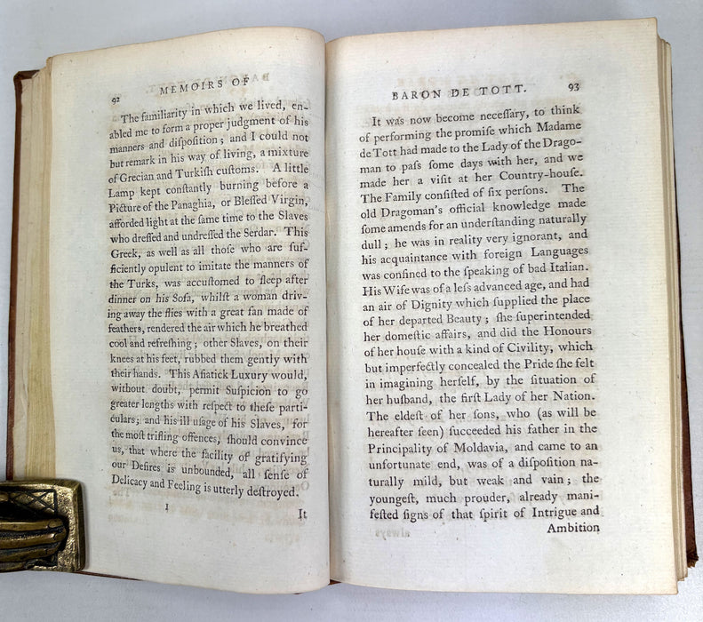 Memoirs of the Baron de Tott on the Turks and The Tartars, 1786, In Two Volumes, complete
