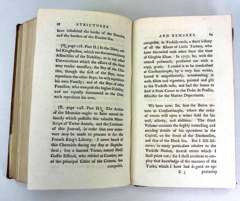 Memoirs of the Baron de Tott on the Turks and The Tartars, 1786, In Two Volumes, complete