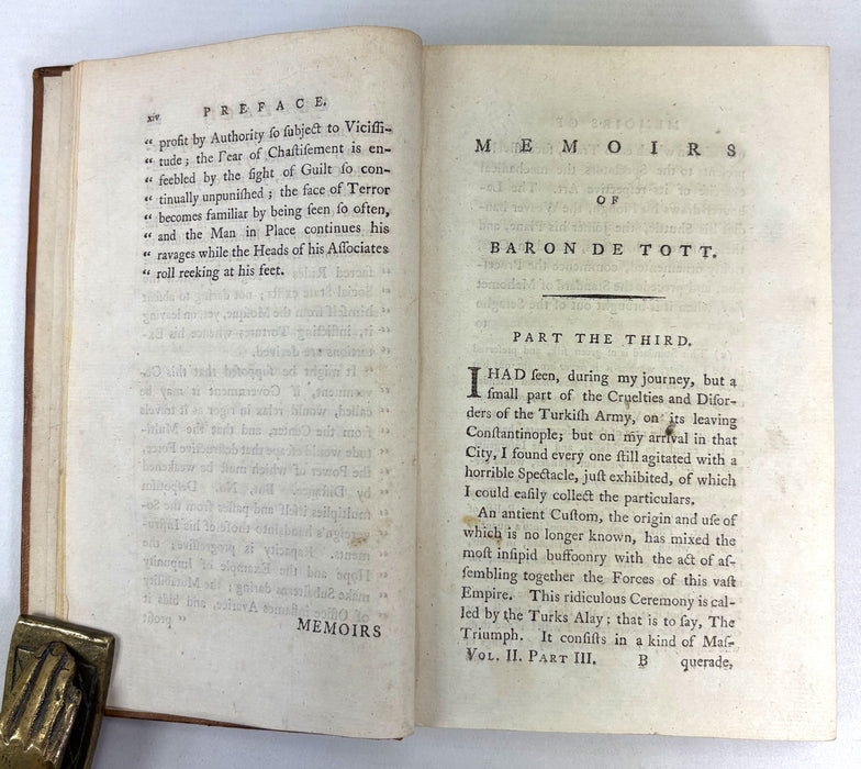 Memoirs of the Baron de Tott on the Turks and The Tartars, 1786, In Two Volumes, complete