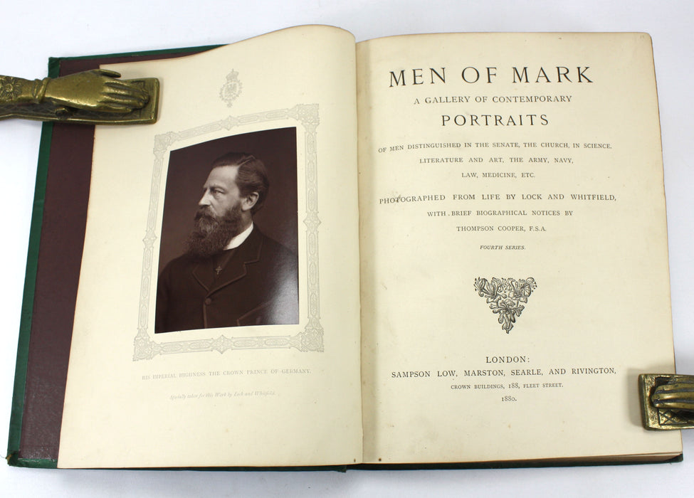 Men of Mark; A Gallery of Contemporary Portraits, Photographed by Lock and Whitfield, Thompson Cooper, 1876-1881. Chiswick Press.