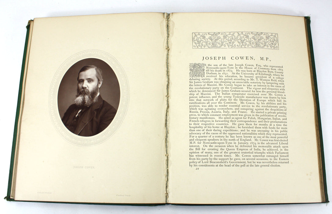 Men of Mark; A Gallery of Contemporary Portraits, Photographed by Lock and Whitfield, Thompson Cooper, 1876-1881. Chiswick Press.