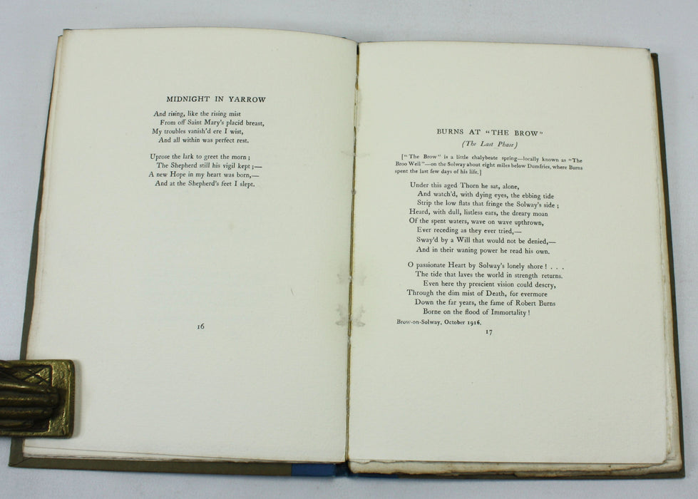 Midnight in Yarrow and Other Poems, Roger Quin, 1918, Signed