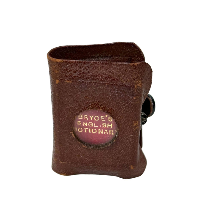 Miniature Book; Bryce's English Dictionary; The Smallest English Dictionary in the World, David Bryce, Glasgow, c. 1900. Pears promotional issue with original magnifying leather wallet