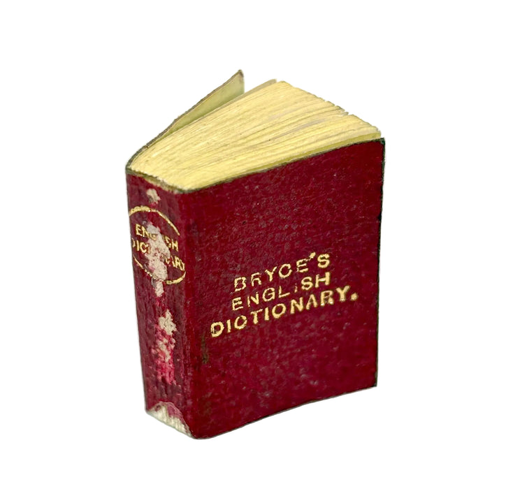 Miniature Book; Bryce's English Dictionary; The Smallest English Dictionary in the World, David Bryce, Glasgow, c. 1900. Pears promotional issue with original magnifying leather wallet