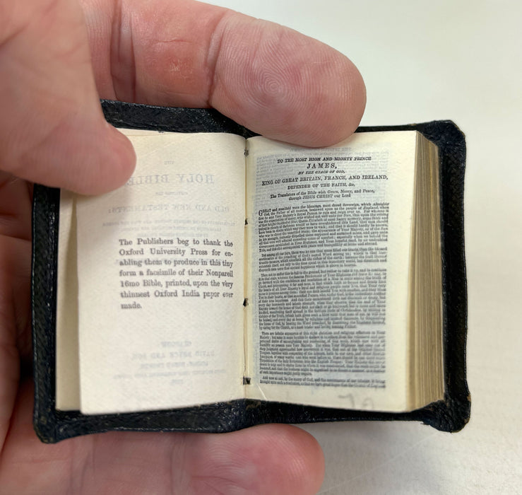 Miniature Book; The Holy Bible containing the Old and New Testaments, David Bryce, Glasgow, 1896, with magnifier