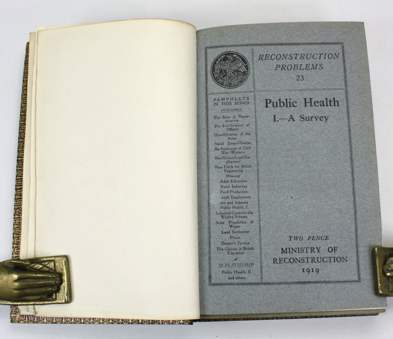 Ministry of Reconstruction 1919; Reconstruction Problems Parts 23-38 in leather bound volume