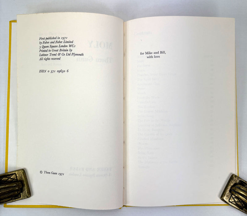 Moly, Thom Gunn, Faber and Faber, 1971