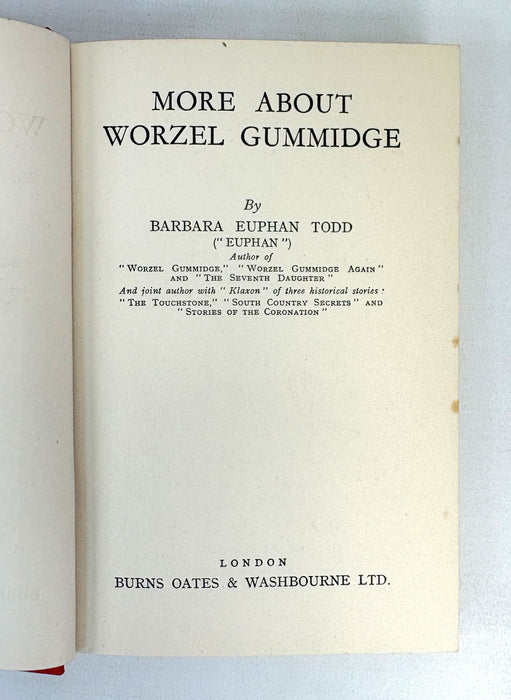 More About Worzel Gummidge, Barbara Euphan Todd, 1st edition, 1st impression, with dustjacket, 1938