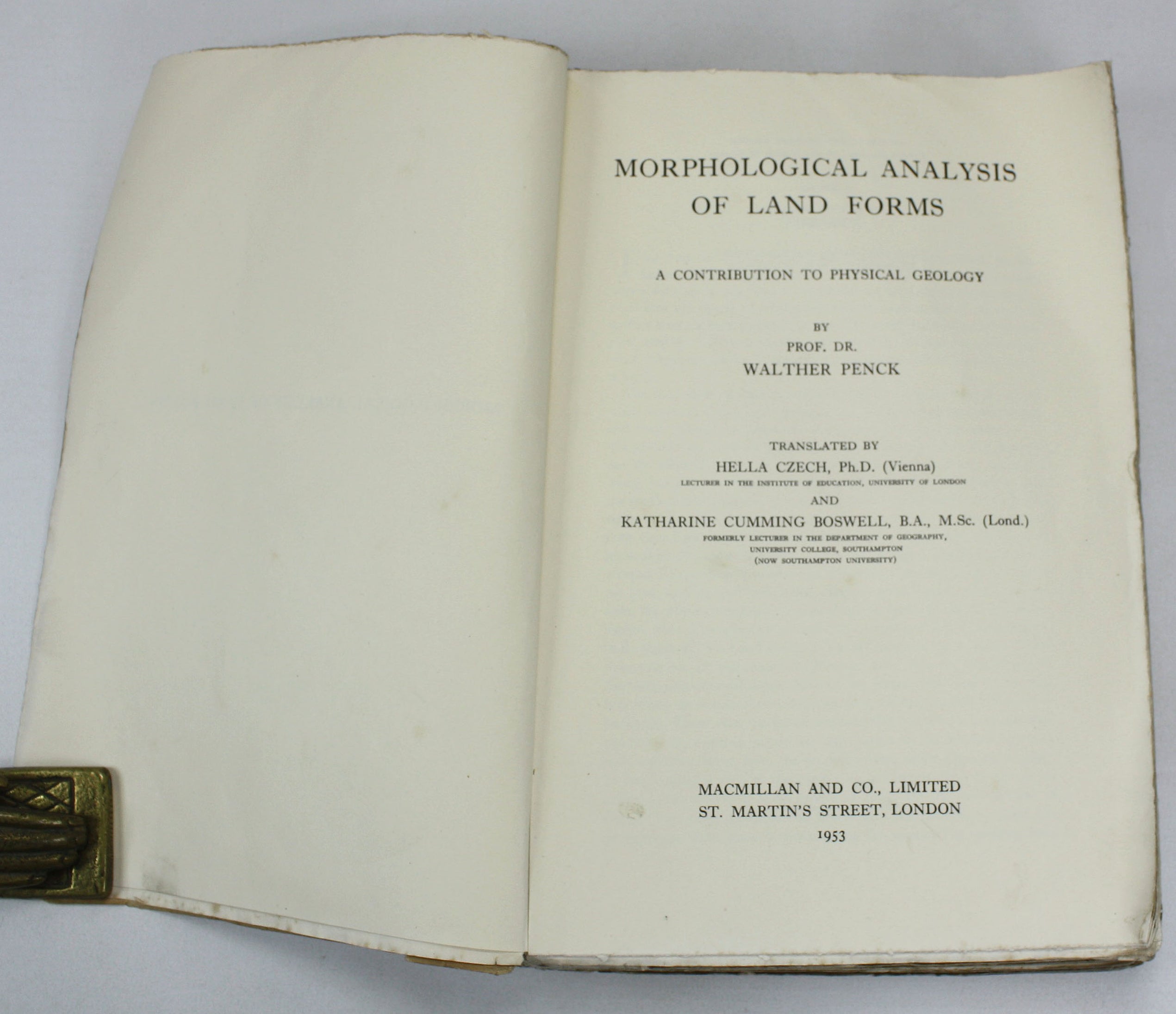 Morphological Analysis of Land Forms; A Contribution to Physical Geolo ...