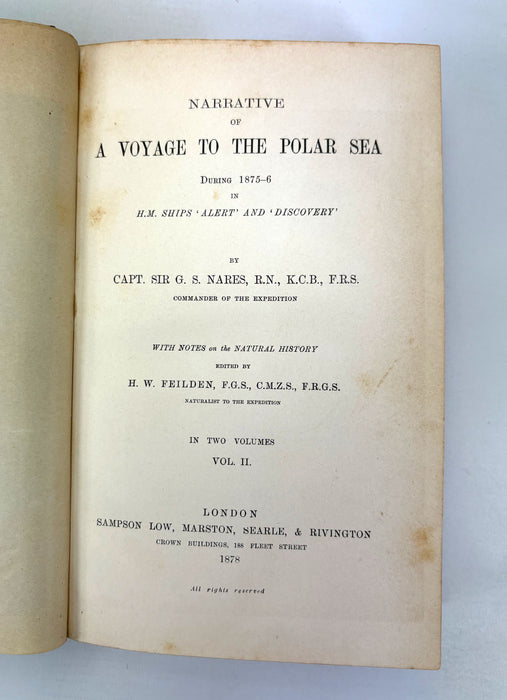 Narrative of A Voyage to the Polar Sea During 1875-6 in H.M. Ships 'Albert' and 'Discovery', by Capt. Sir G.S. Nares, 1878