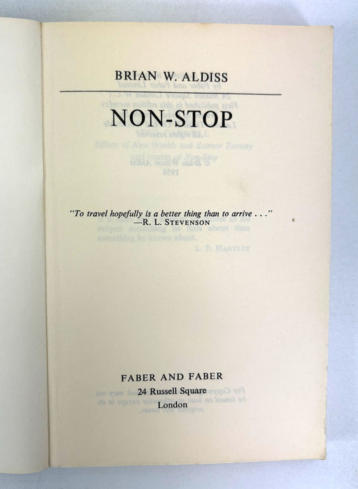 Non-Stop, by Brian Aldiss, Paperback Edition, 1965, Faber and Faber