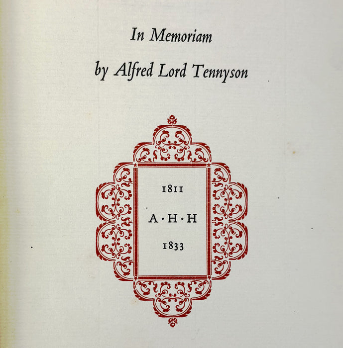 Nonesuch Press; In Memoriam, Alfred Lord Tennyson, numbered limited edition, 1933