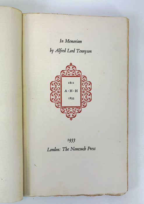 Nonesuch Press; In Memoriam, Alfred Lord Tennyson, numbered limited edition, 1933