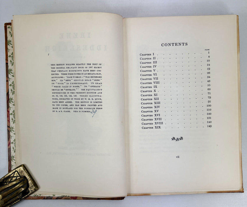 Nonesuch Press; Irene Iddesleigh, A Novel by Mrs. Amanda McKittrick Ros, 1926, numbered limited edition