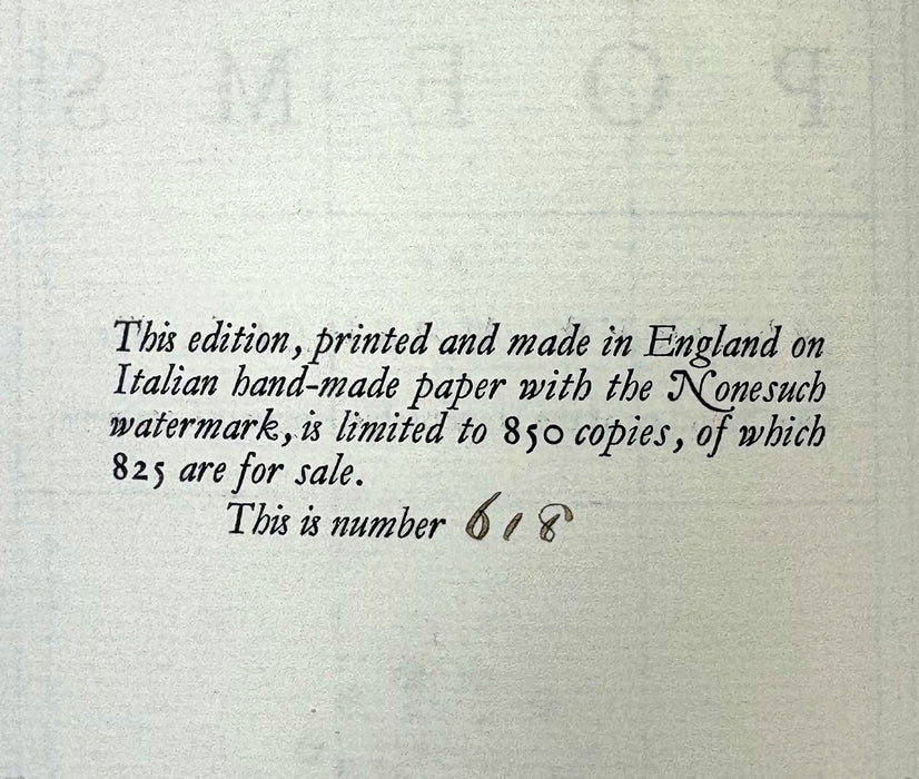 Nonesuch Press; Miscellaneous Poems by Andrew Marvell, numbered limited edition, 1923