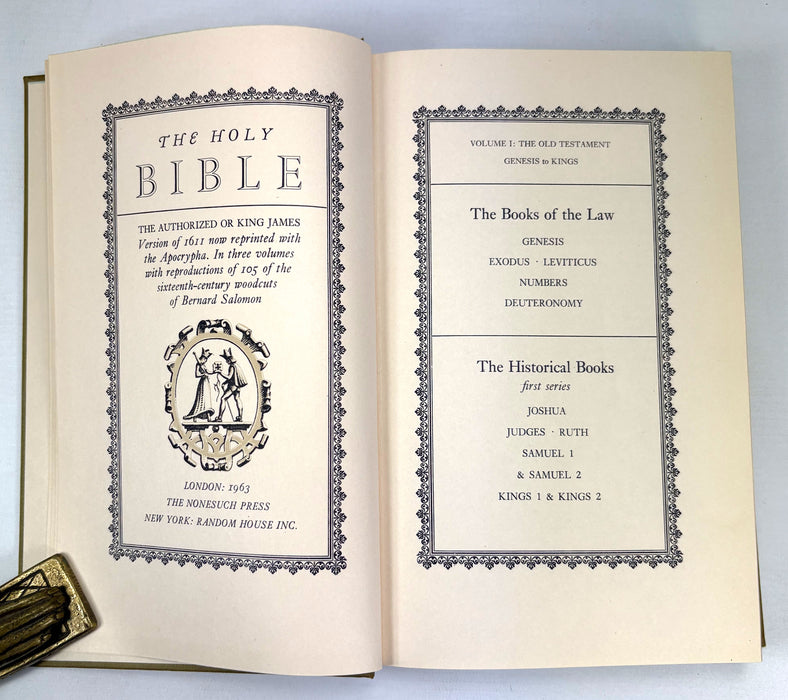 Nonesuch Press; The Holy Bible; The Authorized or King James Version of 1611, In Three Volumes, 1963