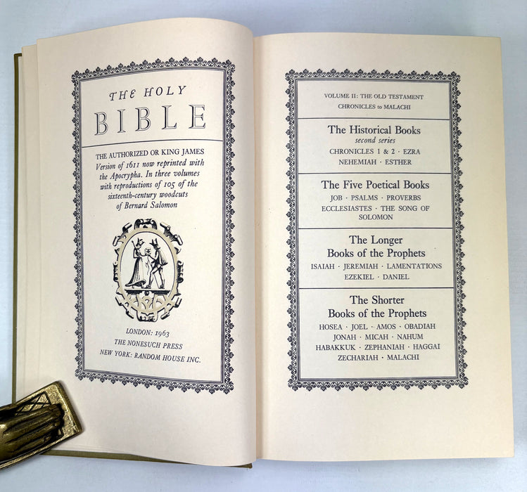 Nonesuch Press; The Holy Bible; The Authorized or King James Version of 1611, In Three Volumes, 1963
