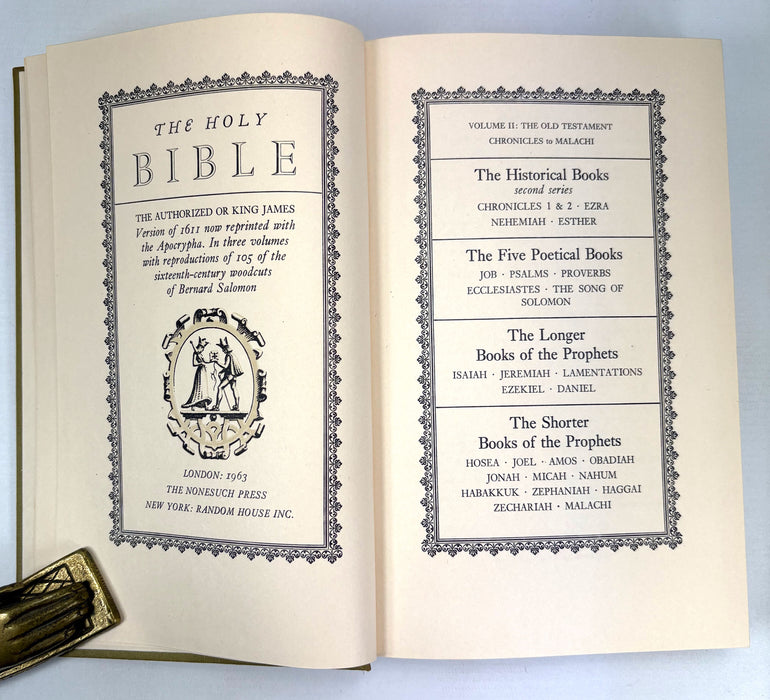 Nonesuch Press; The Holy Bible; The Authorized or King James Version of 1611, In Three Volumes, 1963