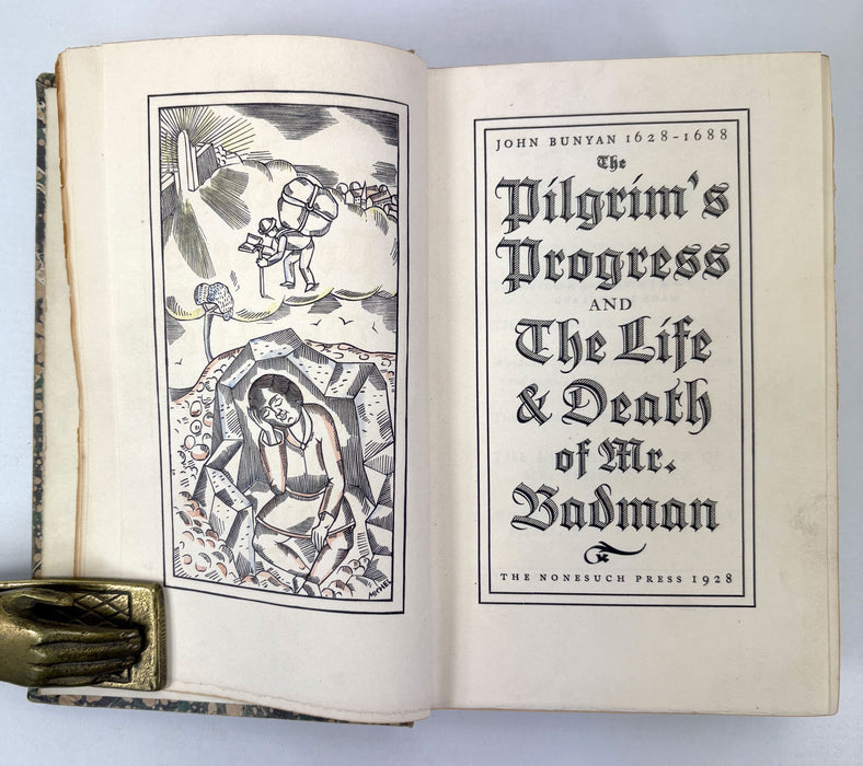 Nonesuch Press; The Pilgrim's Progress, and The Life & Death of Mr. Badman by John Bunyan 1628-1688, numbered limited edition, 1928