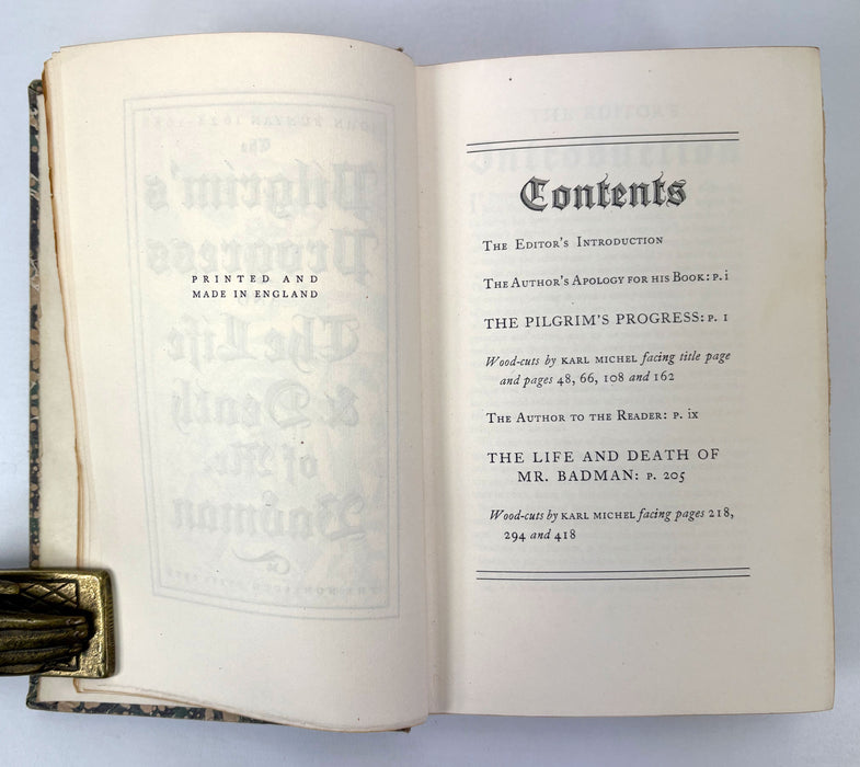 Nonesuch Press; The Pilgrim's Progress, and The Life & Death of Mr. Badman by John Bunyan 1628-1688, numbered limited edition, 1928