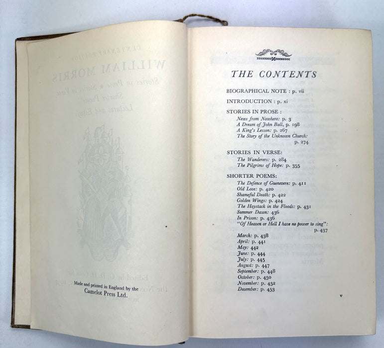 Nonesuch Press; William Morris, Centenary Edition, edited by G.D.H. Cole, 1934 first edition