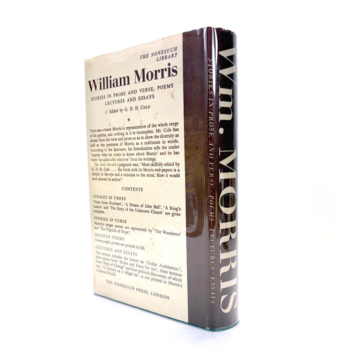 Nonesuch Press; William Morris, Centenary Edition, edited by G.D.H. Cole, 1946 edition with dustjacket