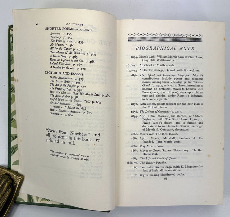 Nonesuch Press; William Morris, Centenary Edition, edited by G.D.H. Cole, 1946 edition with dustjacket