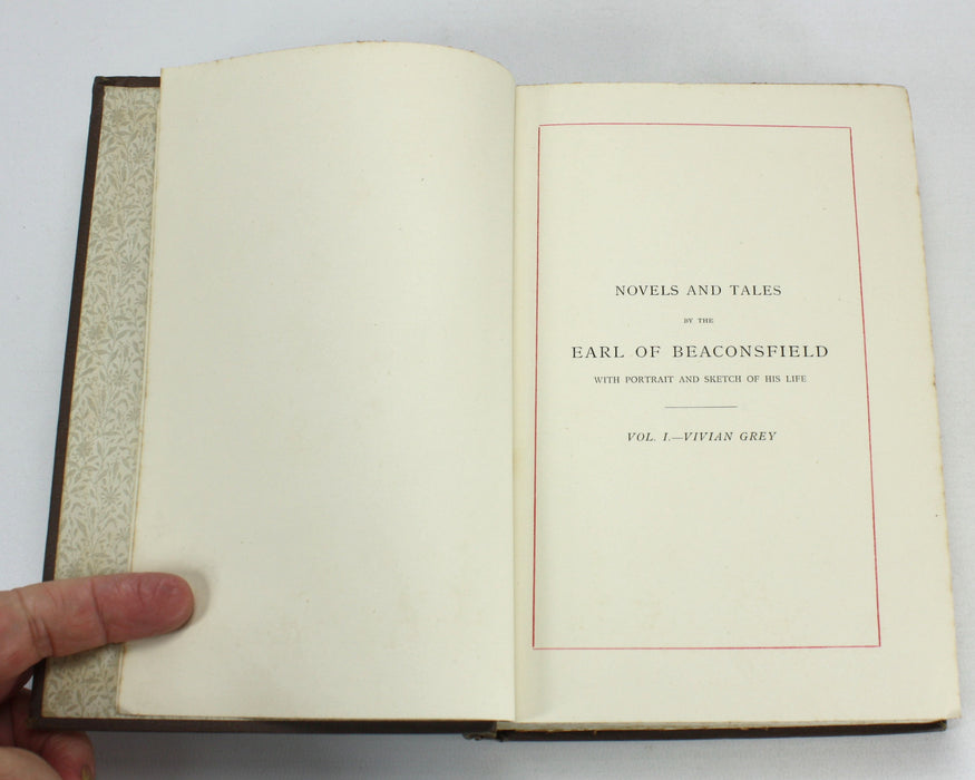 Novels and Tales by the Earl of Beaconsfield. 11 volumes complete, 1881. Hughenden Edition