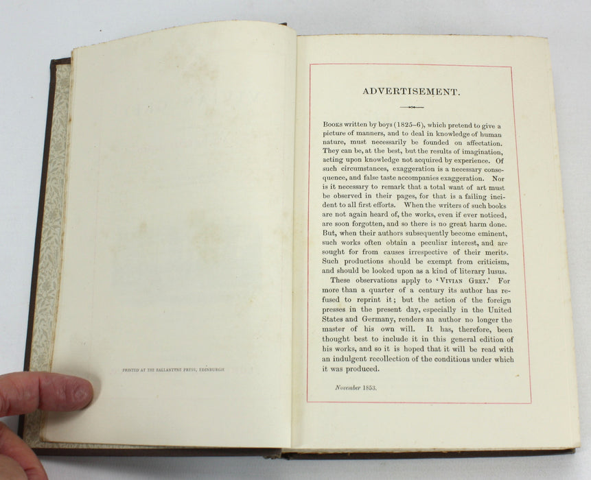 Novels and Tales by the Earl of Beaconsfield. 11 volumes complete, 1881. Hughenden Edition