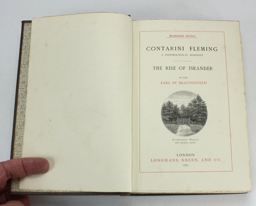 Novels and Tales by the Earl of Beaconsfield. 11 volumes complete, 1881. Hughenden Edition