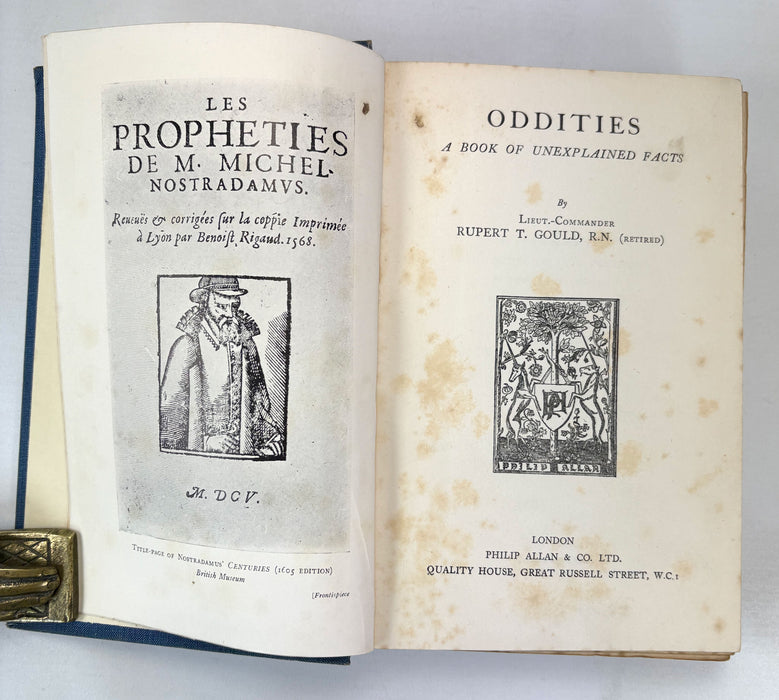 Oddities; A Book of Unexplained Facts, by Rupert T. Gould. Published by Philip Allan, 1928.