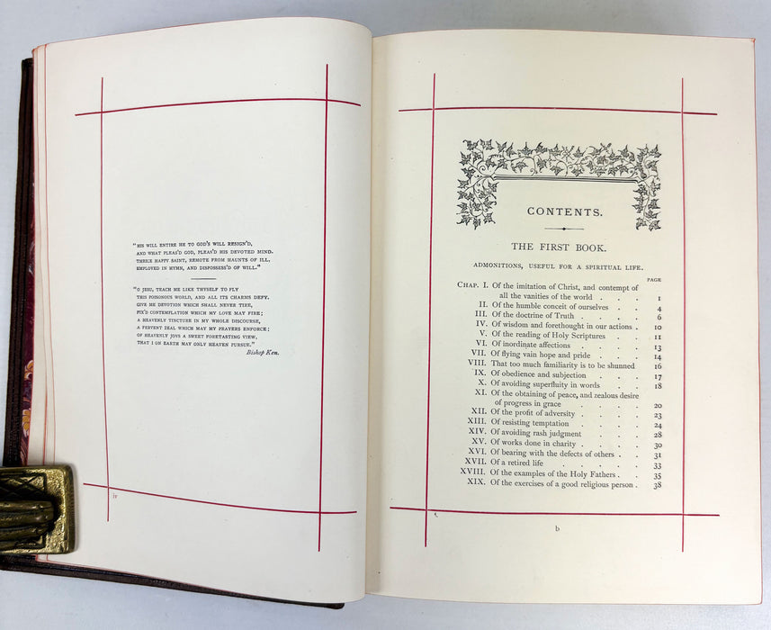 Of The Imitation of Christ in Four Books, by Thomas A Kempis, James Parker, Oxford, 1867 Limited edition of 2,000