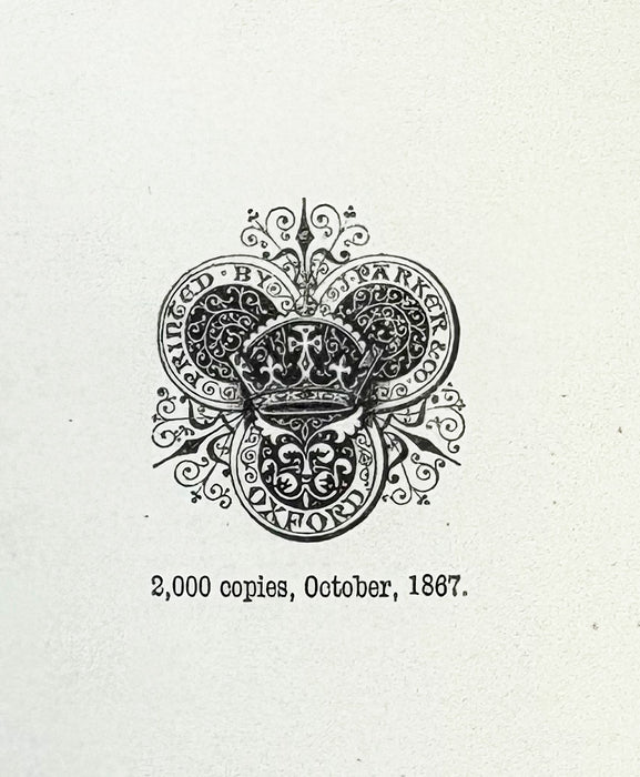 Of The Imitation of Christ in Four Books, by Thomas A Kempis, James Parker, Oxford, 1867 Limited edition of 2,000