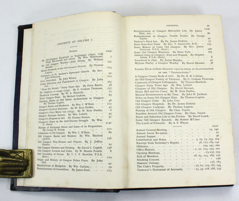 Old Glasgow Club Transactions, Volume I, Sessions 1900-08