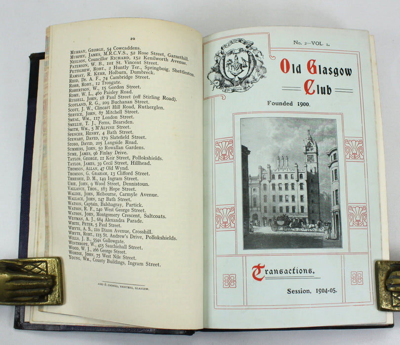 Old Glasgow Club Transactions, Volume I, Sessions 1900-08