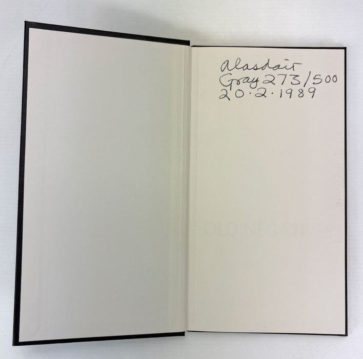 Old Negatives; four verse sequences by Alasdair Gray, Signed, numbered and dated by the author, Jonathan Cape, 1989