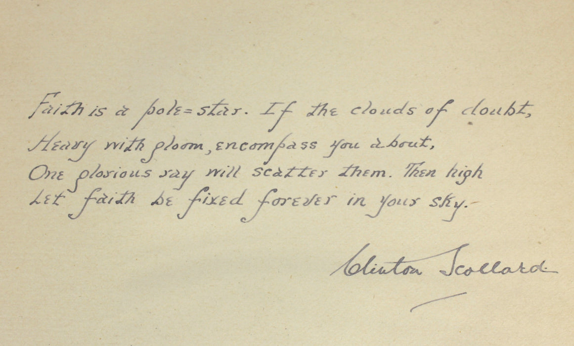 On Sunny Shores, Clinton Scollard, with manuscript poem by the author, 1893