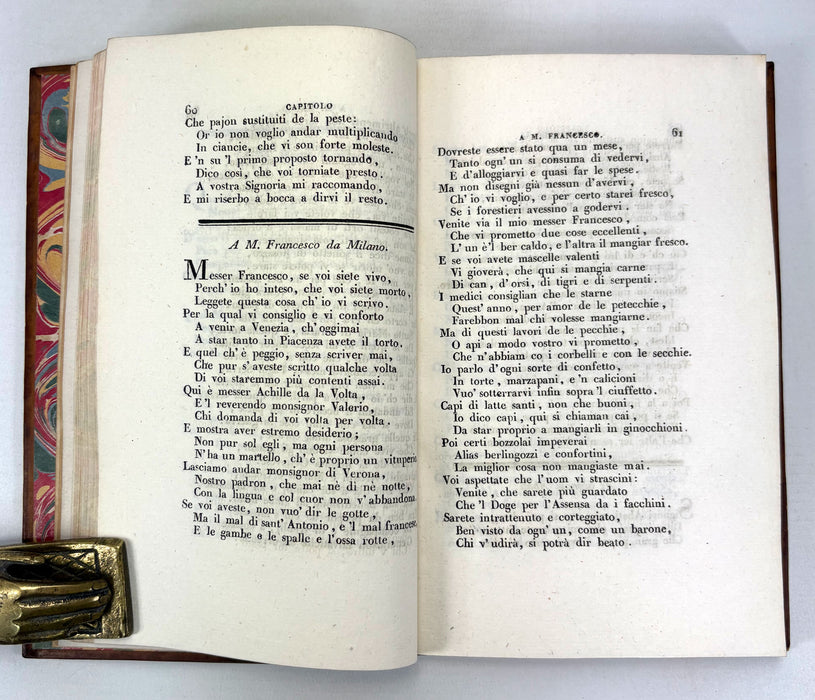 Opere Burlesche di M. Francesco Berni, Milano, dalla Società Tipografica de' Classici Italiani, 1806