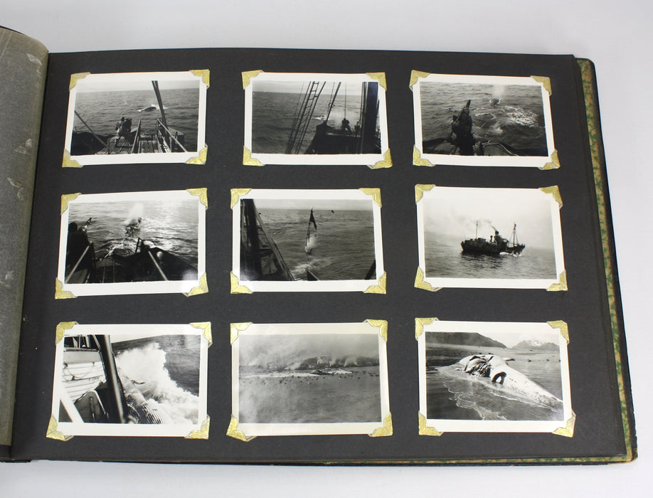 Original 1940s Vintage Photo Album of Seaman William John Reginald Brown - Whaling interest, Falkland Islands