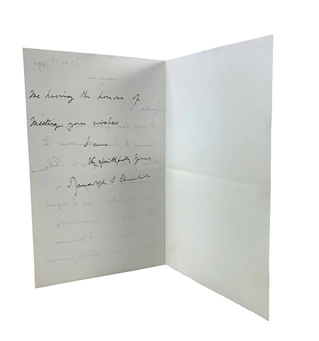 Original Autograph Letter Signed from Lord Randolph Churchill, father of Winston Churchill, 1890