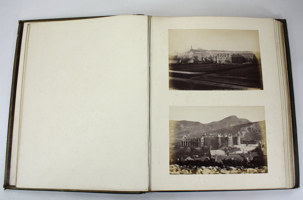 Original Vintage Scottish Photo Album, c. 1870s, Photographs of Scottish Scenery, James Valentine, c. 39 Albumen Prints