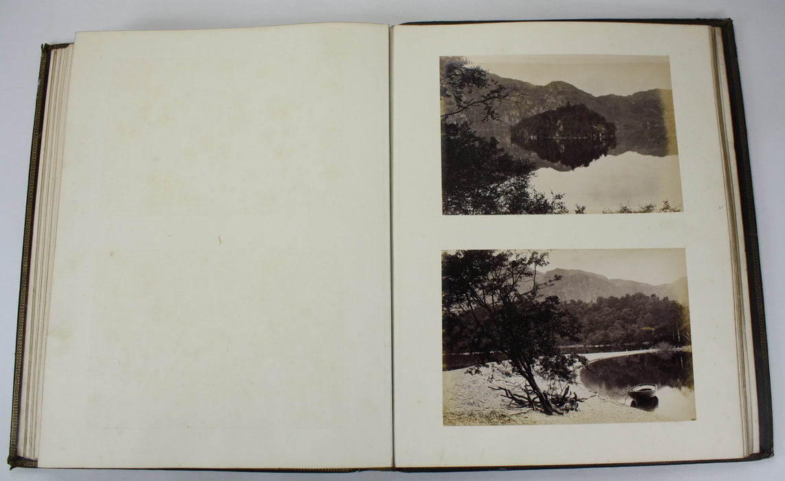 Original Vintage Scottish Photo Album, c. 1870s, Photographs of Scottish Scenery, James Valentine, c. 39 Albumen Prints