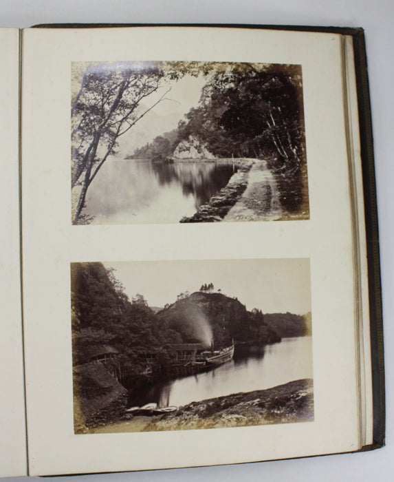 Original Vintage Scottish Photo Album, c. 1870s, Photographs of Scottish Scenery, James Valentine, c. 39 Albumen Prints