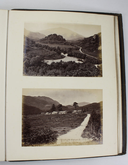 Original Vintage Scottish Photo Album, c. 1870s, Photographs of Scottish Scenery, James Valentine, c. 39 Albumen Prints