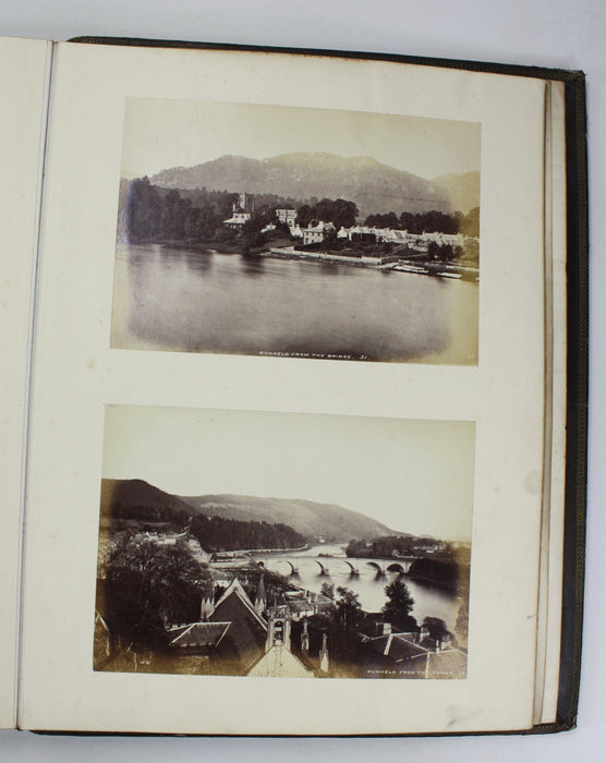 Original Vintage Scottish Photo Album, c. 1870s, Photographs of Scottish Scenery, James Valentine, c. 39 Albumen Prints