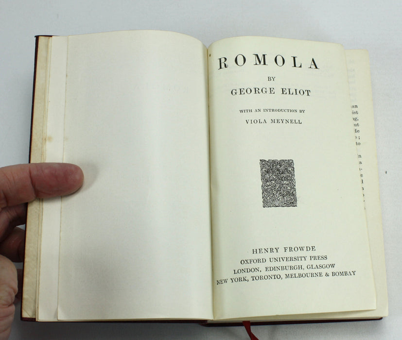 Oxford; The World's Classics; Romola by George Eliot, 1916