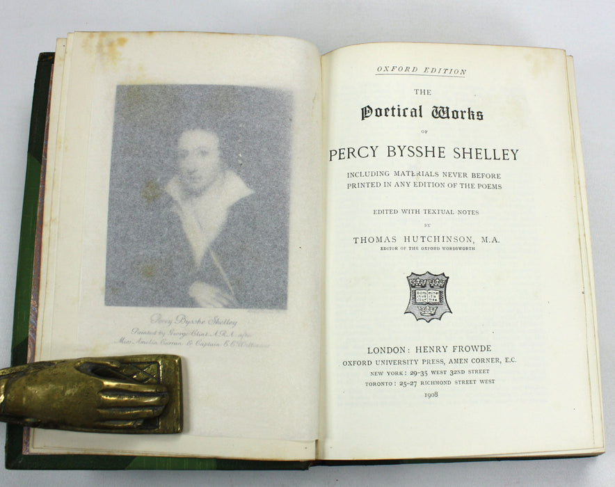 Oxford edition; The Poetical Works of Percy Bysshe Shelley, Thomas Hutchinson, 1908